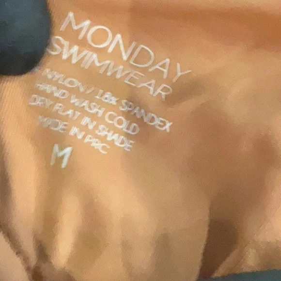Monday Swimwear Tan Nude String Bikini Two Piece Set Size Medium